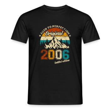 Aged to perfection Original 2006 - 18. Geburtstag - Männer T-Shirt - Schwarz - Vorne - AI Model Male 178 light (178cm)
