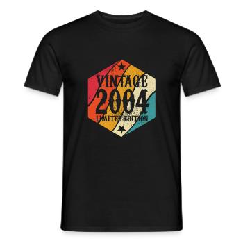 Limited Edition 2004 Birthday Gift - Men's T-Shirt - black - Front - AI Model Male 178 light (178cm)