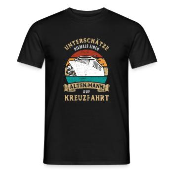 Unterschätze nie einen alten Mann auf Kreuzfahrt - Männer T-Shirt - Schwarz - Vorne - AI Model Male 178 light (178cm)