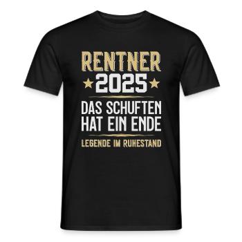 LEGENDE IM RUHESTAND RENTE RENTNER 2025 - Männer T-Shirt - Schwarz - Vorne - AI Model Male 178 light (178cm)