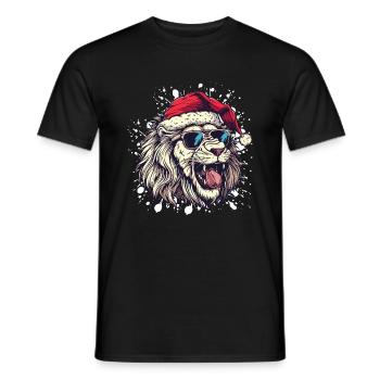 Löwe Weihnachten Lustig - Männer T-Shirt - Schwarz - Vorne - AI Model Male 178 light (178cm)