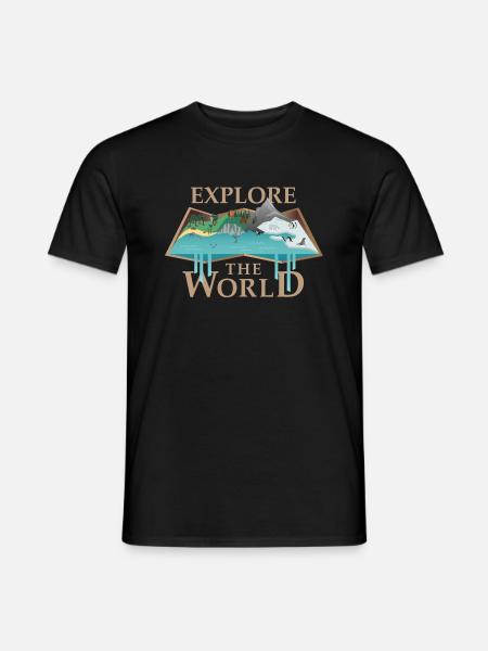 Map & Animals (Explore) - Men's T-Shirt - black