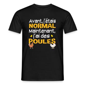 Poules poulailler ferme. Cadeau humour animal - T-shirt homme - noir - Devant - AI Model Male 178 light (178cm)
