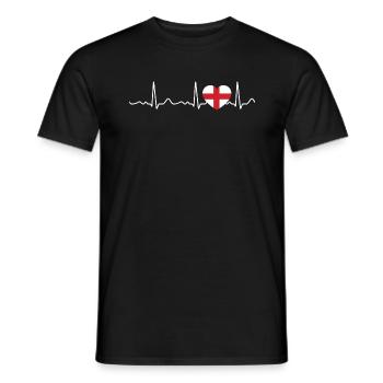 England - heartbeat, pulse, heart line, ECG - Men's T-Shirt - black - Front - AI Model Male 178 light (178cm)