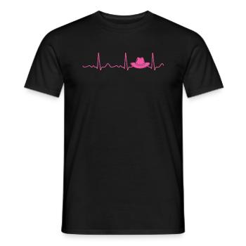 Chapeau Countrygirl - Battement de cœur, pouls, ligne de cœur, ECG - T-shirt homme - noir - Devant - AI Model Male 178 light (178cm)