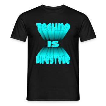 La techno, c’est Lifestyle, Musique, DJ, Rave, EDM, Festival - T-shirt homme - noir - Devant - AI Model Male 178 light (178cm)