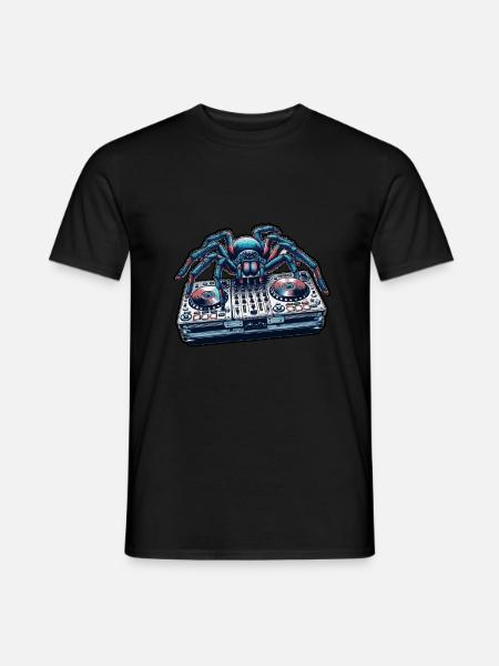 DJ Spinne Musik Party EDM Geschenk Festival Club - Männer T-Shirt - Schwarz