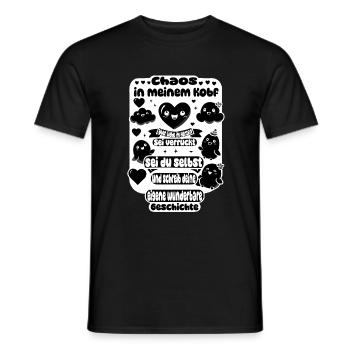 Chaos in the head, love in the heart - Men's T-Shirt - black - Front - AI Model Male 178 light (178cm)