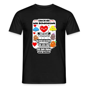 Love Is Sweet As Chocolate – Heartfelt Design - Men's T-Shirt - black - Front - AI Model Male 178 light (178cm)
