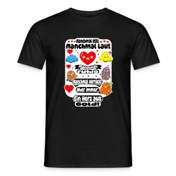 Un cœur d’or – un design polyvalent - T-shirt homme - noir - Devant - AI Model Male 178 light (178cm)