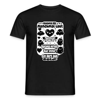 Un cœur d’or – un design polyvalent - T-shirt homme - noir - Devant - AI Model Male 178 light (178cm)