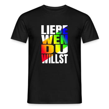 Liebe wen du willst LGBTQ+ PrideRegenbogen - Männer T-Shirt - Schwarz - Vorne - AI Model Male 178 light (178cm)