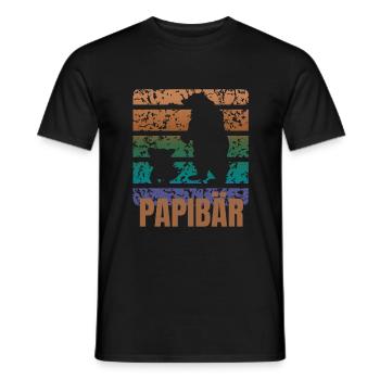 Retro Daddy Bear Son Father Child Family Vintage - Men's T-Shirt - black - Front - AI Model Male 178 light (178cm)