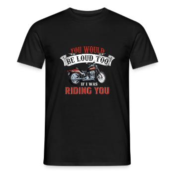 Motard, motocyclette - T-shirt homme - noir - Devant - AI Model Male 178 light (178cm)
