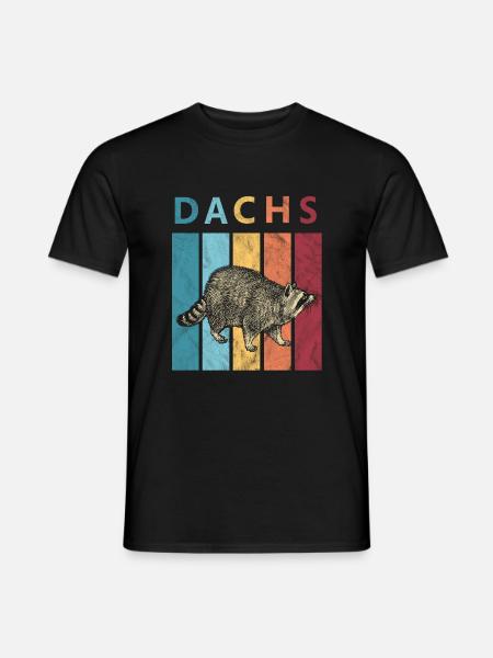 Dachs Retro - Männer T-Shirt - Schwarz