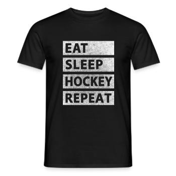 Mangez du Hockey Sommeil Répétez - T-shirt homme - noir - Devant - AI Model Male 178 light (178cm)