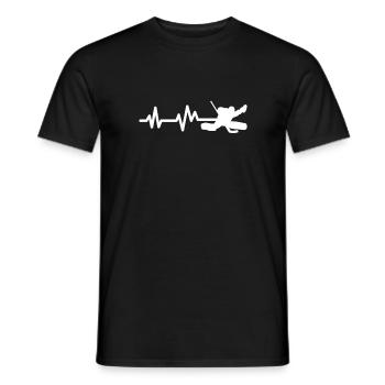 Gardien de but de hockey Heartbeat Gardien de but de hockey sur glace - T-shirt homme - noir - Devant - AI Model Male 178 light (178cm)