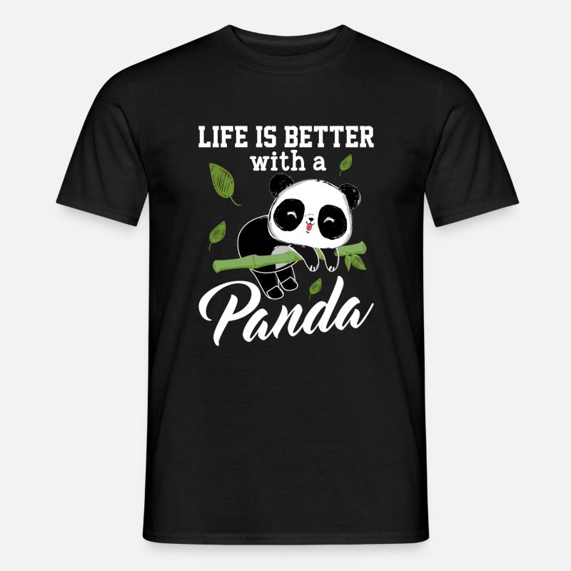Das Leben Ist Besser Mit Einem Panda - Männer T-Shirt - Schwarz