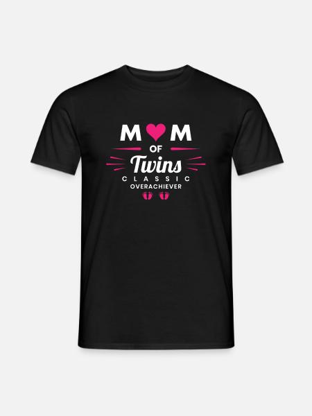 Twins Mom Funny Mother Of Twins - Männer T-Shirt - Schwarz
