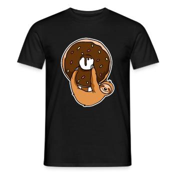 Funny Donuts Sloths Sloth With Donut - Men's T-Shirt - black - Front - AI Model Male 178 light (178cm)