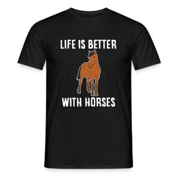 Faire des chevaux La vie Meilleur amour des chevaux - T-shirt homme - noir - Devant - AI Model Male 178 light (178cm)