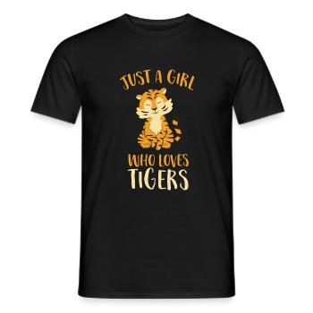 Tiger Mädchen Nur Ein Mädchen Das Tiger Liebt - Männer T-Shirt - Schwarz - Vorne - AI Model Male 178 light (178cm)
