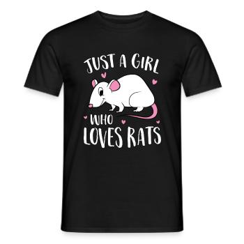 Juste Une fille Le Rat Aime doux Rat - T-shirt homme - noir - Devant - AI Model Male 178 light (178cm)
