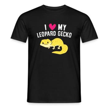 I Love My Leopard Gecko Funny Leopard Gecko - Men's T-Shirt - black - Front - AI Model Male 178 light (178cm)