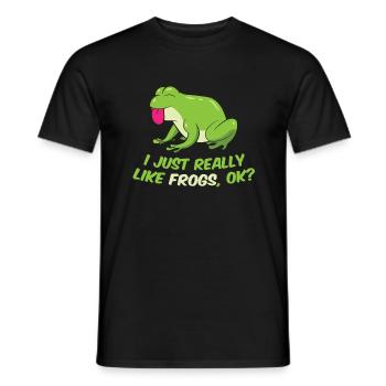 J’aime les grenouilles Tout simplement C’est une grenouille vraiment drôle - T-shirt homme - noir - Devant - AI Model Male 178 light (178cm)