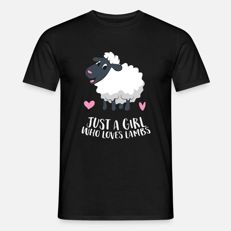 Nur Ein Mädchen das Lämmer und Schafe Liebt - Männer T-Shirt - Schwarz