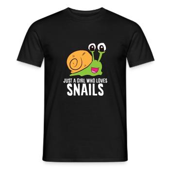 Just a Girl Who Loves Snails Cute Snail Girl - Men's T-Shirt - black - Front - AI Model Male 178 light (178cm)