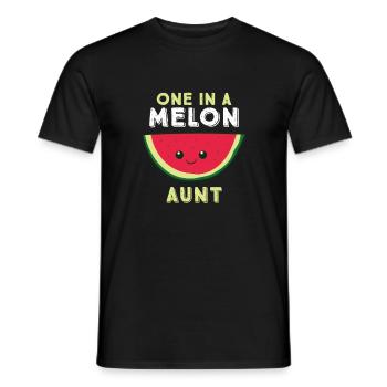 One In A Melon Aunt - Men's T-Shirt - black - Front - AI Model Male 178 light (178cm)