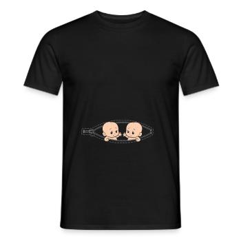 Mom Of Twin Pregnancy Twins Mom Pregnant With - Men's T-Shirt - black - Front - AI Model Male 178 light (178cm)