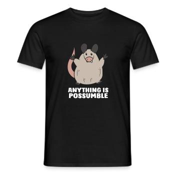Opossum Anything Is Possumble Cadeau Opossums - T-shirt homme - noir - Devant - AI Model Male 178 light (178cm)