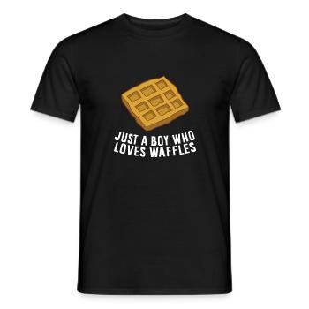 Nur Ein Junge Der Waffeln Liebt Frühstück Waffeln - Männer T-Shirt - Schwarz - Vorne - AI Model Male 178 light (178cm)