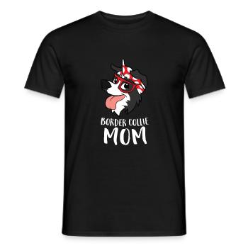Border Collie Chien Mama Border Collie Mamma - T-shirt homme - noir - Devant - AI Model Male 178 light (178cm)