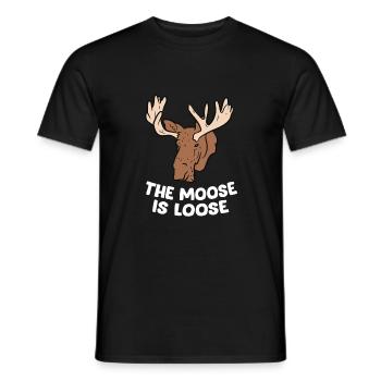 The Moose Is Loose Cute Moose Lovers Canadian - Men's T-Shirt - black - Front - AI Model Male 178 light (178cm)