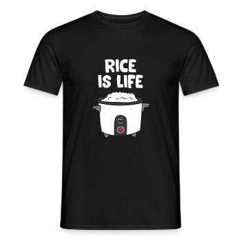 Rice Is Life Asian Food Chinese Rice Japanese - Men's T-Shirt - black - Front - AI Model Male 178 light (178cm)