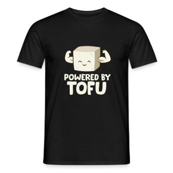 Vegan Vegetarian Love Tofu Powered By Tofu - T-shirt homme - noir - Devant - AI Model Male 178 light (178cm)