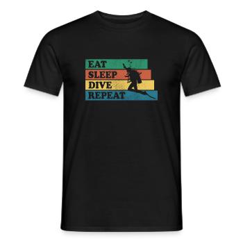 EAT SLEEP DIVE REPEAT DIVING GIFT - Men's T-Shirt - black - Front - AI Model Male 178 light (178cm)