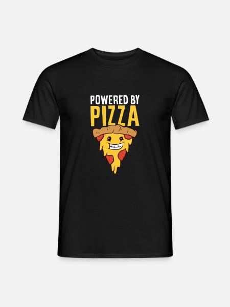 Powered by Pizza Love Pizzas - Männer T-Shirt - Schwarz