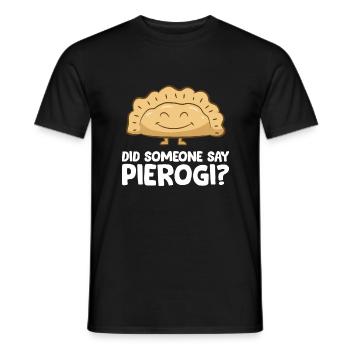 Drôle d’amoureux de pierogi Quelqu’un a-t-il des pierogi - T-shirt homme - noir - Devant - AI Model Male 178 light (178cm)