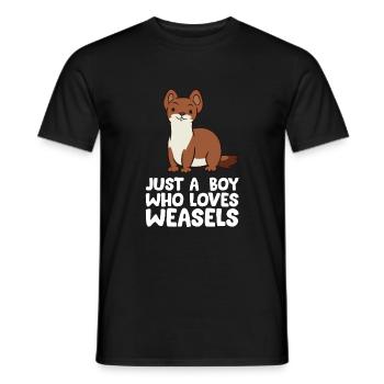 Juste un garçon qui aime les belettes - T-shirt homme - noir - Devant - AI Model Male 178 light (178cm)