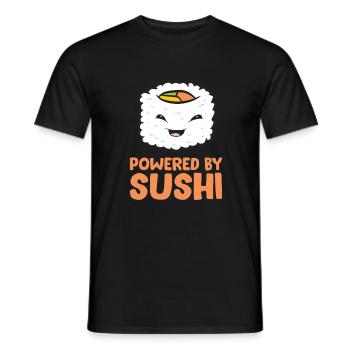 Powered by Sushi Liebe Sushi - Männer T-Shirt - Schwarz - Vorne - AI Model Male 178 light (178cm)