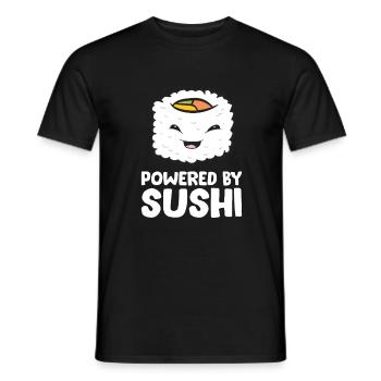 Powered by Sushi Liebe Sushi - Männer T-Shirt - Schwarz - Vorne - AI Model Male 178 light (178cm)