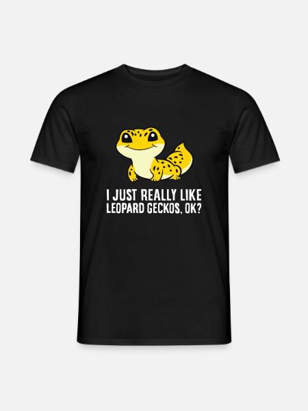Ich mag Leopardgeckos einfach sehr - Männer T-Shirt - Schwarz