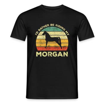 Lustig, ich würde lieber mein Morgan Horse reiten - Männer T-Shirt - Schwarz - Vorne - AI Model Male 178 light (178cm)