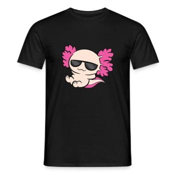 Cooler Axolotl mit Sonnenbrille Liebe Axolotl - Männer T-Shirt - Schwarz - Vorne - AI Model Male 178 light (178cm)