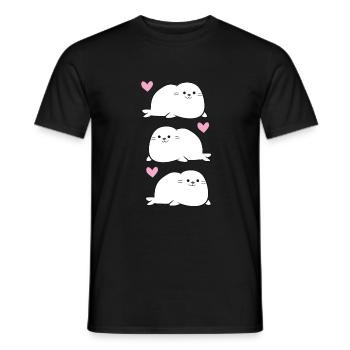 Cute Seals Baby Seals Love Seals - Men's T-Shirt - black - Front - AI Model Male 178 light (178cm)