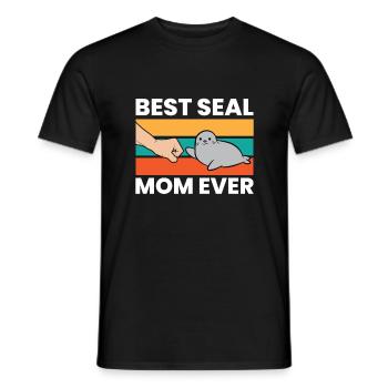 Seal Mama Animal Beste Seal Mama aller Zeiten - Männer T-Shirt - Schwarz - Vorne - AI Model Male 178 light (178cm)